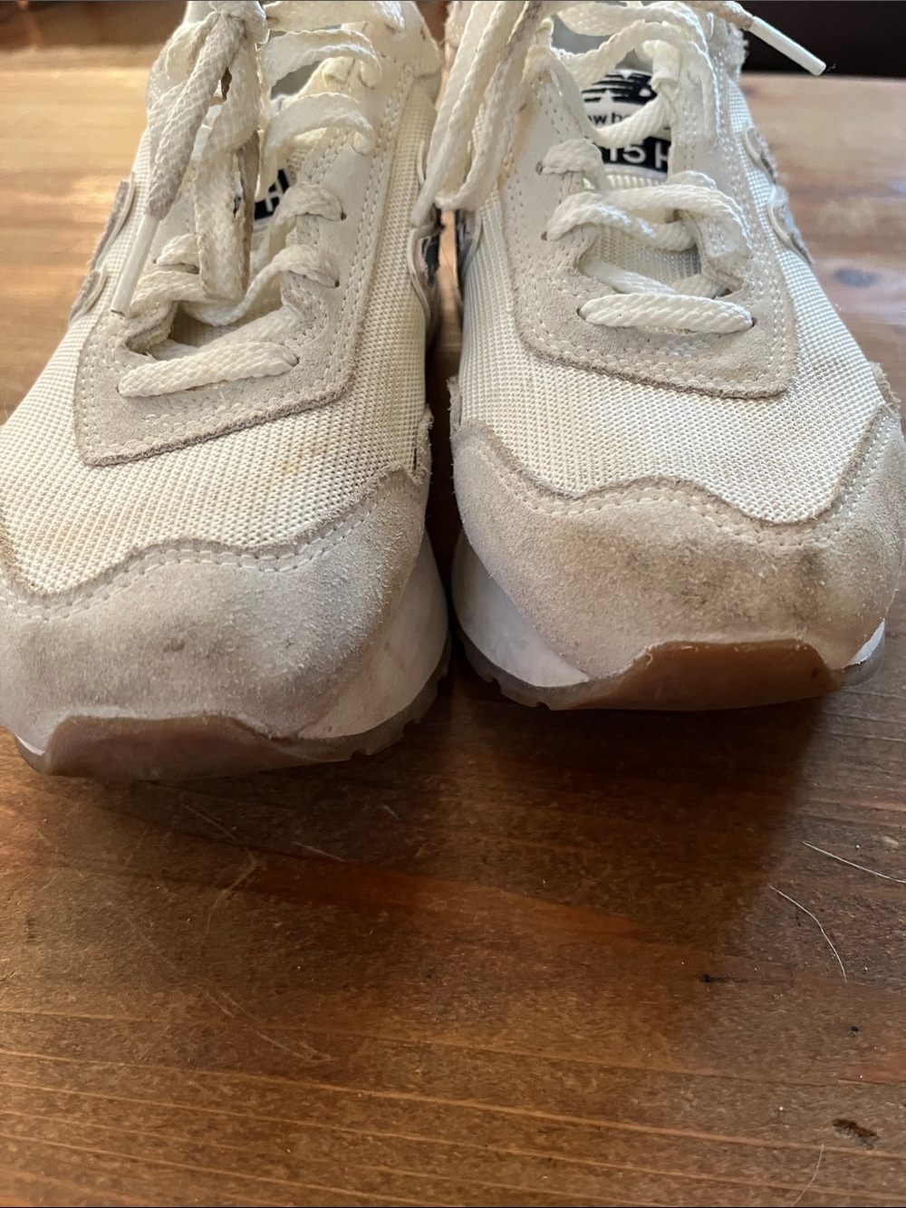New Balance 515 Cream and Blue Zebra Accent Platform Sneakers - Picture 3 of 3